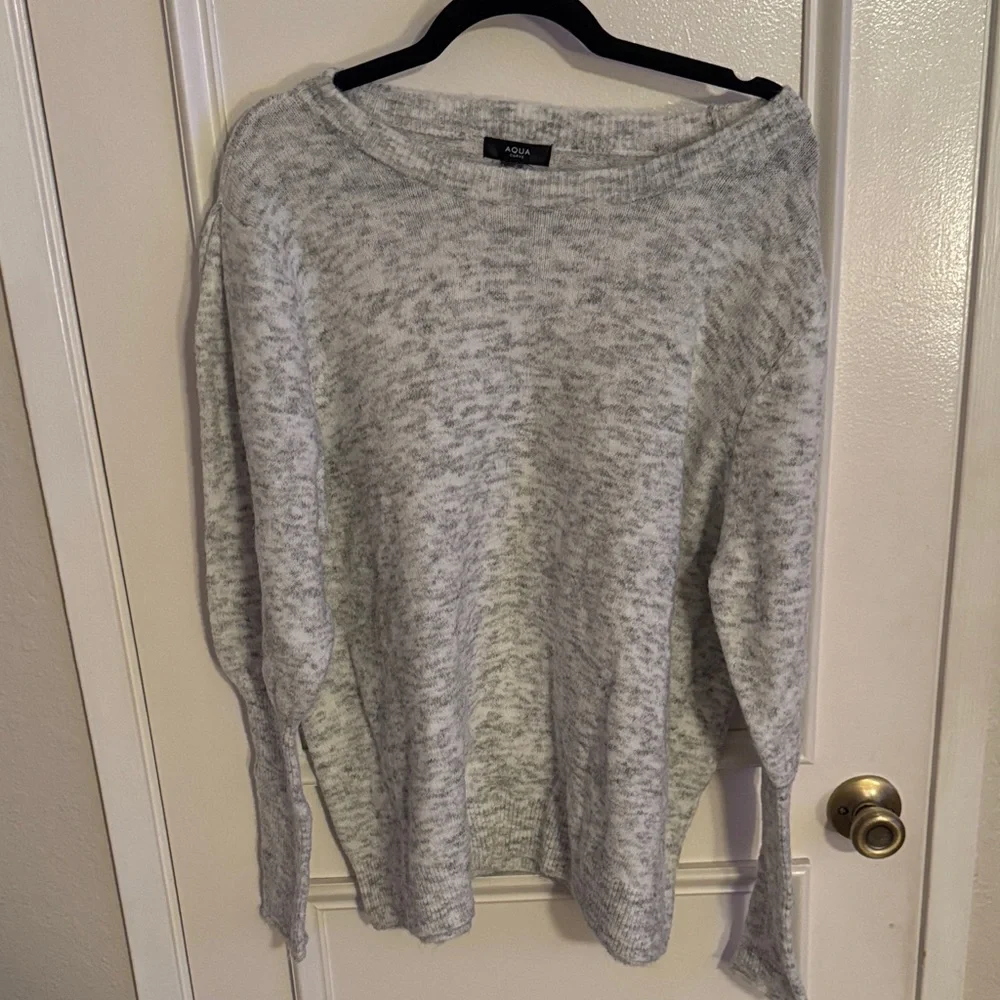Aqua Curve Bloomingdales Grey Mélange Long Sleeve Sweater